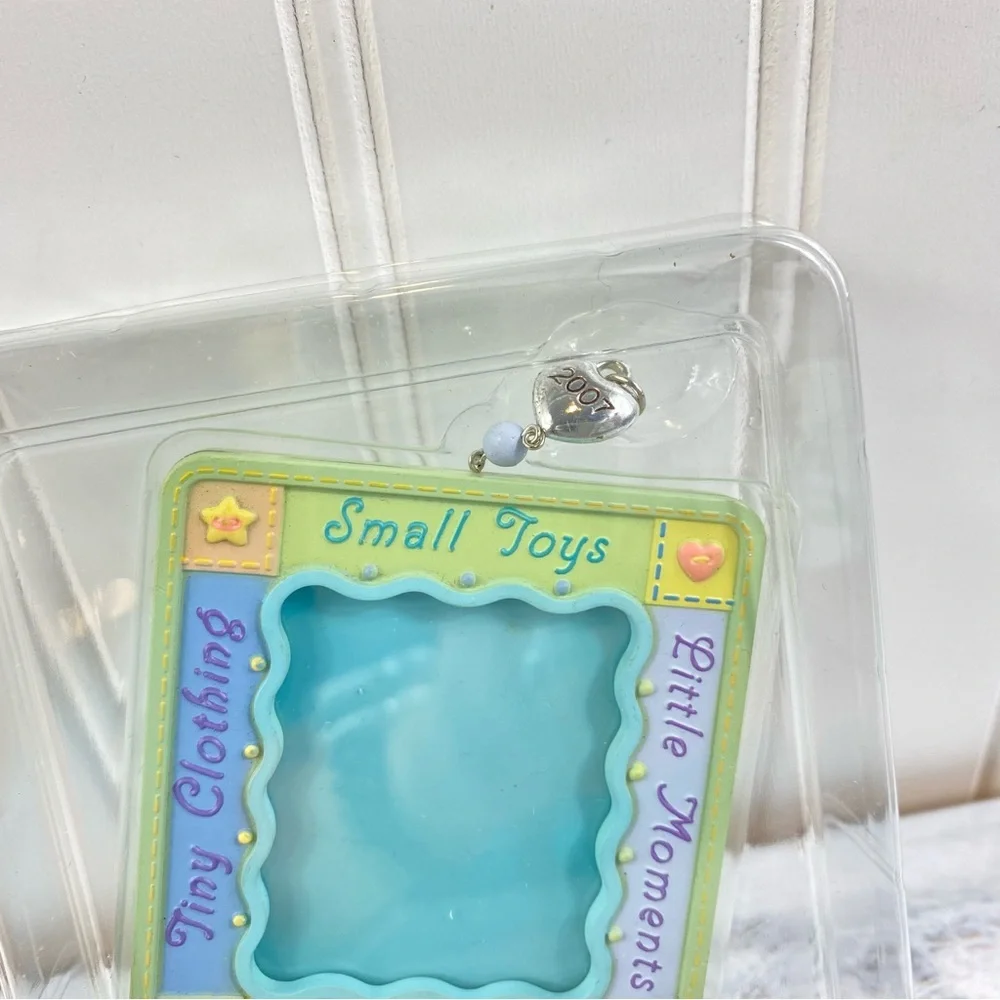 Hallmark Keepsake Baby's‎ First Christmas Jewelry Photo Frame - Blue and Yellow